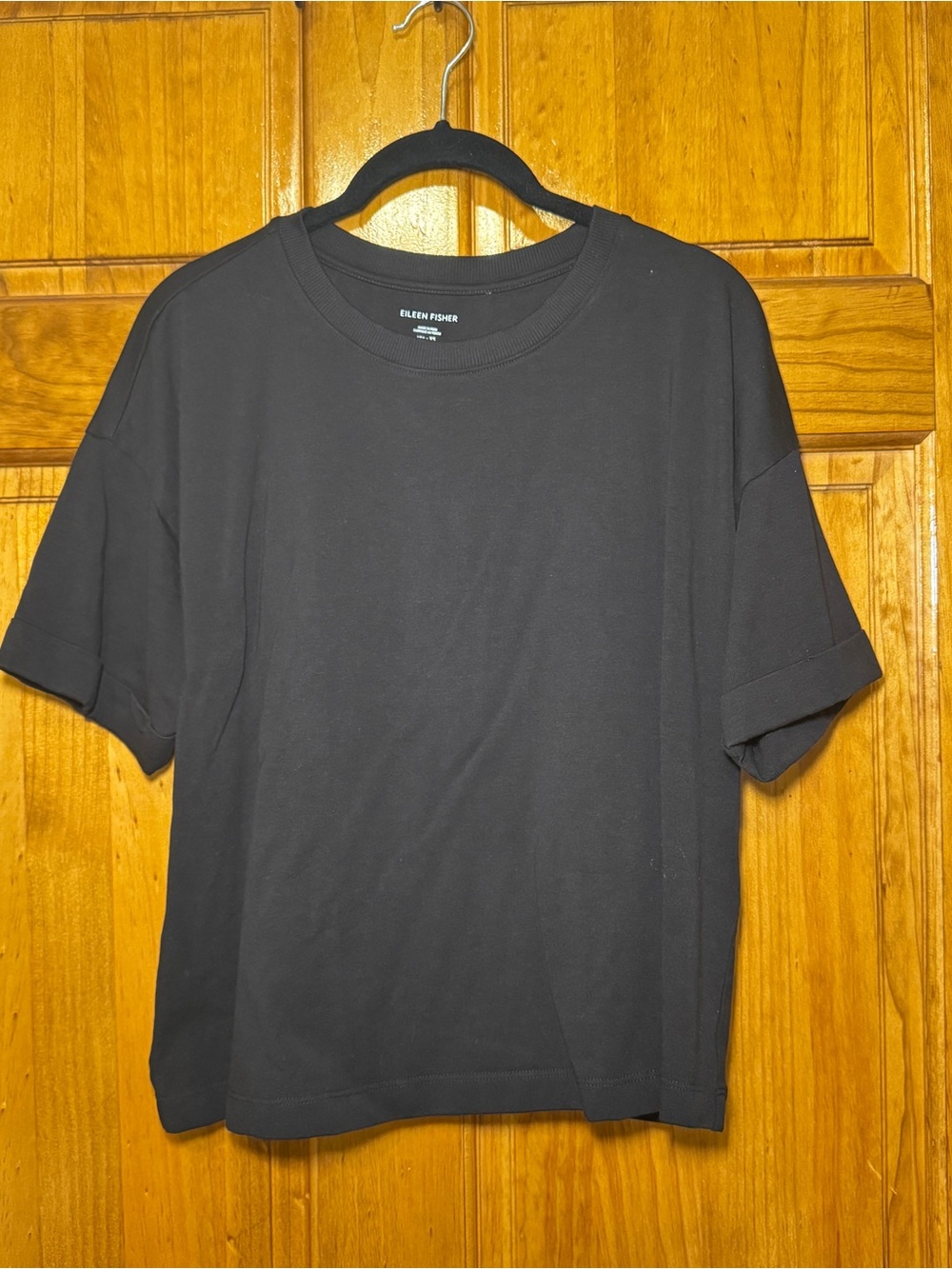 EILEEN FISHER Black Short-Sleeve Crewneck  Shirt
